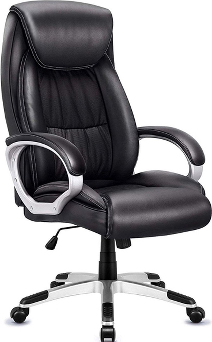 IN.HOMEXL Wilno Bureaustoel - Ergonomische Bureaustoel voor Volwassenen – Kantoorstoel - Bureaustoelen voor een gewicht van 100 tot 150 kg - Vergaderstoel - Gaming stoel – Bureaustoel met Wieltjes - Zwart