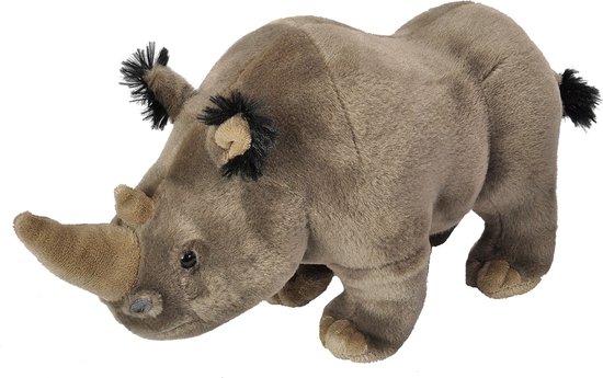 Wild Republic pluche knuffel neushoord - grijs - 35 cm - Dieren knuffels - Cadeau