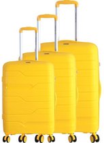 FRANCE BAG Set van 3 Multidirectioneel Polypropyleen 8 Wielen Koffers Geel