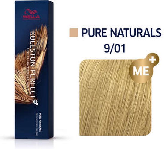 Wella Koleston Perfect Me+ Pure Naturals 9/01 Blond très Clair Naturel Cendré 60ml