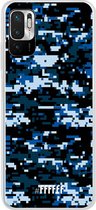 6F hoesje - geschikt voor Xiaomi Redmi Note 10 5G -  Transparant TPU Case - Navy Camouflage #ffffff