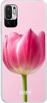 6F hoesje - geschikt voor Xiaomi Redmi Note 10 5G -  Transparant TPU Case - Pink Tulip #ffffff
