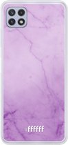 6F hoesje - geschikt voor Samsung Galaxy A22 4G -  Transparant TPU Case - Lilac Marble #ffffff