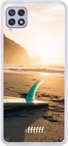 6F hoesje - geschikt voor Samsung Galaxy A22 4G -  Transparant TPU Case - Sunset Surf #ffffff