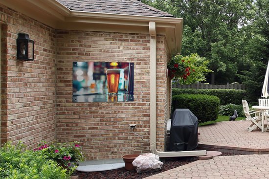 Glas de bière au bar Affiche de jardin 90x60 cm - Toile de jardin / Toile d'extérieur / Peintures d'extérieur (décoration de jardin)