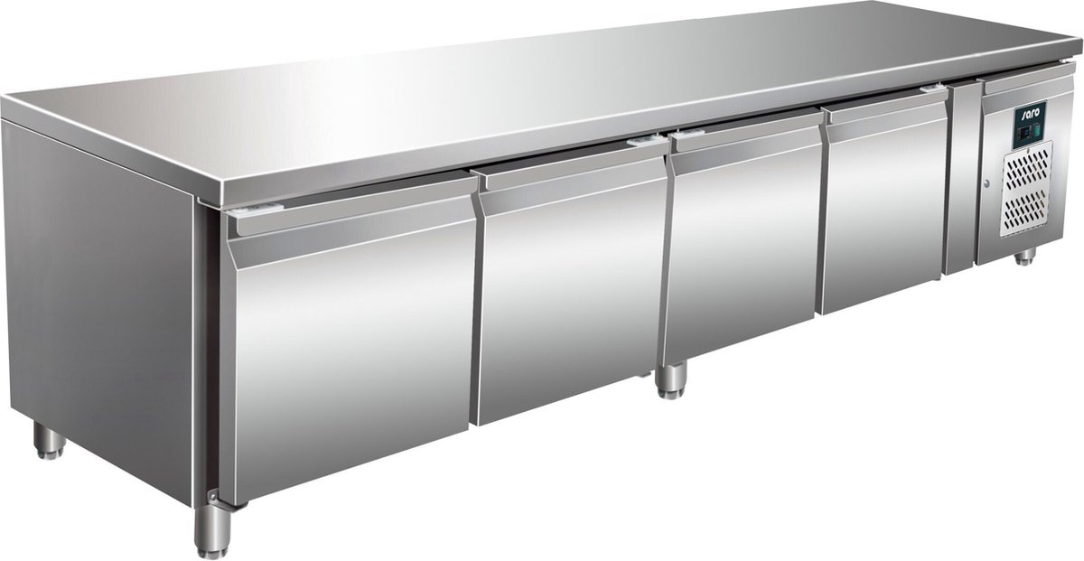 Onderbouw koelwerkbank | 4 Deuren | 420L | Geforceerd, -2°C/+8°C | Saro | 323-3118