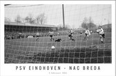 Walljar - PSV Eindhoven - NAC Breda '61 - Zwart wit poster met lijst
