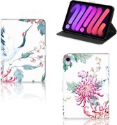 Stand Case iPad Mini 6 (2021) Cover met Magneetsluiting Super als Cadeau voor Vriendin Bird Flowers