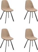 Bronx71® Velvet eetkamerstoel Logan taupe - Eetkamerstoelen set van 4