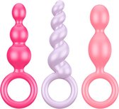 Booty Call Plugs Set of 3 - Pink/Purple/Red - Butt Plugs & Anal Dildos