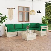 Decoways - 6-delige Loungeset met kussens pallet vurenhout