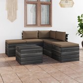 Decoways - 6-delige Loungeset met kussens pallet massief grenenhout