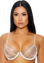 Make It Clear Rhinestone Bra - Multicolor - One Size - Maat One Size