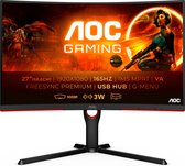 Bol.com AOC C27G3U - Full HD VA Curved 165Hz Gaming Monitor - 27 Inch aanbieding