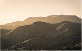 Zonsondergang achter de Hollywood Hills bij Los Angeles - Foto op Forex - 60 x 40 cm