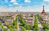 Panorama van Parijs vanaf de Arc de Triomphe - Foto op Forex - 60 x 40 cm