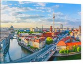 Kleurrijk Berlijns landschap met kathedraal en televisietoren - Foto op Canvas - 90 x 60 cm
