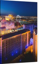 Diverse hotels en casino's in nachtelijk Las Vegas - Foto op Canvas - 30 x 45 cm