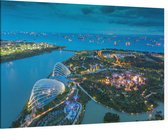 Luchtfoto van de supertrees in de tuinstad van Singapore - Foto op Canvas - 60 x 40 cm