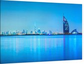 Het Burj Al Arab hotel en de skyline van Dubai - Foto op Canvas - 60 x 40 cm