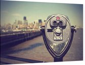Vintage verrekijker op Liberty Island in Ney York - Foto op Canvas - 45 x 30 cm