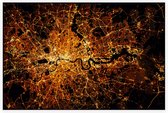 Sattelietfoto van de Londen City Map in de nacht - Foto op Akoestisch paneel - 120 x 80 cm