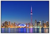 De stedelijke skyline van Toronto in neon verlichting - Foto op Akoestisch paneel - 225 x 150 cm