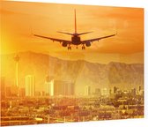 Vliegtuig richting Las Vegas in de Mojavewoestijn - Foto op Plexiglas - 60 x 40 cm