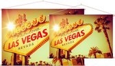 Welcome to Fabulous Las Vegas bord onder felle zon - Foto op Textielposter - 90 x 60 cm