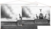 Beelden op de top van de Brandenburg Tor in Berlijn - Foto op Textielposter - 120 x 80 cm