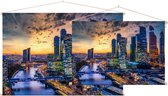 Wolkenkrabbers in het business centrum van Moskou   - Foto op Textielposter - 90 x 60 cm