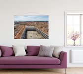 Gondeliers voor de Rialtobrug in zomers Venetië - Foto op Textielposter - 45 x 30 cm