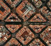 De achtkantige patronen van stedelijk Barcelona - Fotobehang (in banen) - 350 x 260 cm