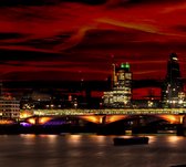 Nachtelijke blik op Saint Pauls Cathedral in Londen - Fotobehang (in banen) - 450 x 260 cm