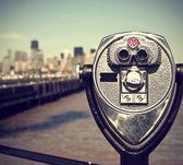 Vintage verrekijker op Liberty Island in Ney York - Fotobehang (in banen) - 350 x 260 cm