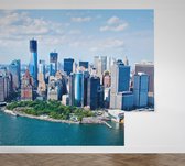 Wijdse luchtfoto van New York Financial District - Fotobehang (in banen) - 350 x 260 cm