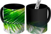 Magische Mok - Foto op Warmte Mok - Zonnestralen schijnen op de palmbladeren in een botanische tuin - 350 ML