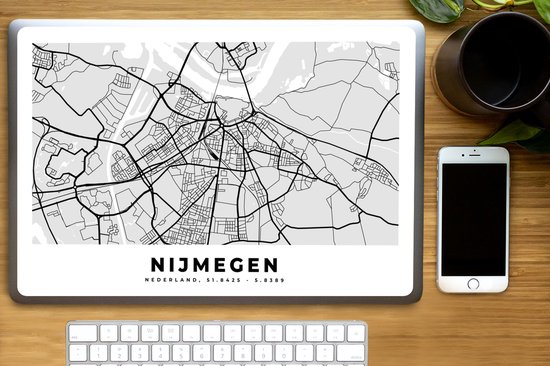 Autocollant pour ordinateur portable - 17,3 pouces - Carte - Nimègue - Nederland - 40x30cm - Autocollants pour ordinateur portable - Skin pour ordinateur portable - Housse