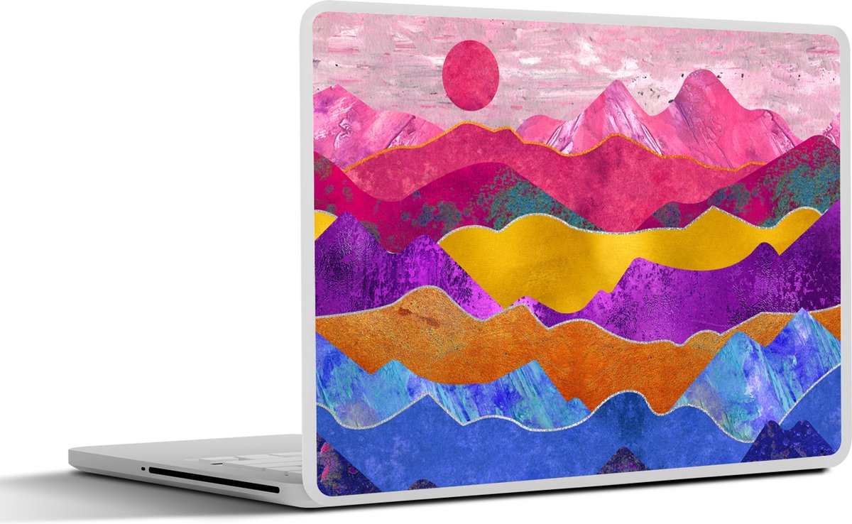 Laptop sticker - 14 inch - Bi - Marmer print - Pride - 32x5x23x5cm - Laptopstickers - Laptop skin - Cover