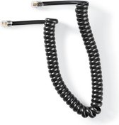 Telecomkabel | RJ10 (4P4C) Male | RJ10 (4P4C) Male | 2.00 m | Design kabel: Gerold | Connectorplating: Vernikkeld | Kabeltype: RJ10 | Transparant / Zwart