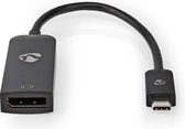 USB-Adapter | USB 3.2 Gen 1 | USB-C™ Male | DisplayPort Female | 0.20 m | Rond | Vernikkeld | PVC | Zwart | Polybag