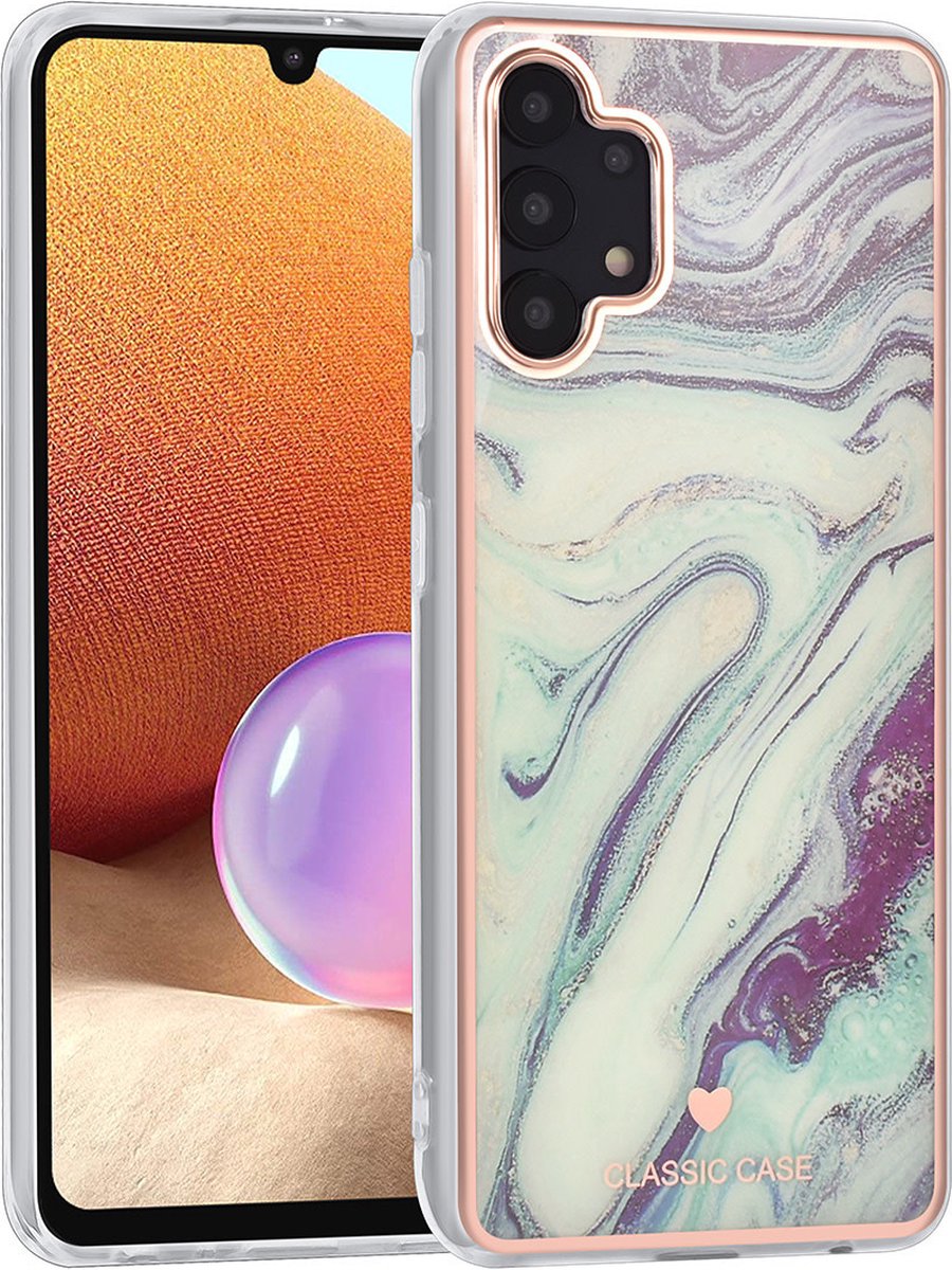 UNIQ Classic Case Samsung Galaxy A32 4G TPU Backcover hoesje - Marble Aquamarine
