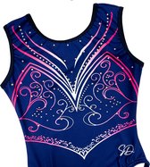 Sparkle&Dream Gympakje Turnpakje Vicky Blauw Roze - CSM | maat 92 - 104 Voor Turnen en Gymnastiek