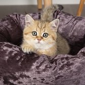 Scruffs Velvet Donut Bed - Stijlvolle  katten- en hondenmand van fluweel - in 4 kleuren - Paars