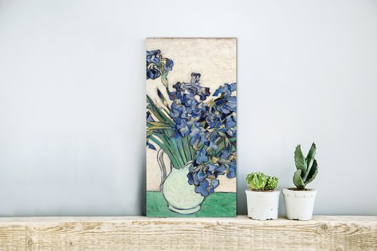 Décoration murale Métal - Peinture Aluminium Industriel - Nature morte d'iris - Vincent van Gogh - 20x40 cm - Dibond - Photo sur aluminium - Décoration murale industrielle - Pour le salon/chambre