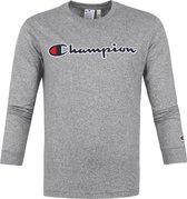 Champion Longsleeve T-Shirt Script Logo Grijs - maat XXL