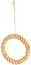 Woondecoratie - krans gras ø12x2cm - natural - 12x2x