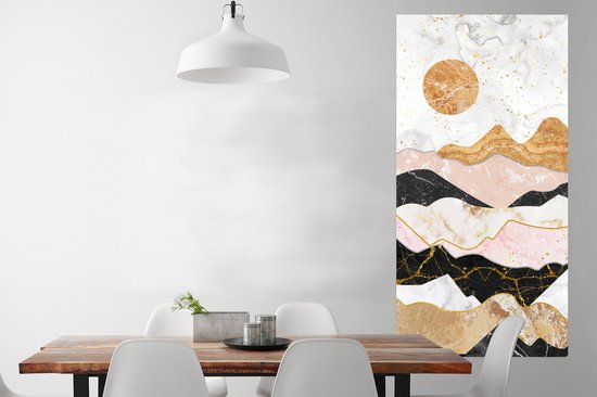 Affiche Marbre - Or - Pastel - 75x150 cm