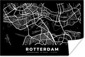 Poster Rotterdam - Stadskaart - Zwart - 30x20 cm - Plattegrond