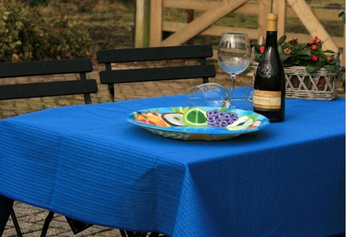 Tafelkleed buiten rond- Margherita blauw - 160cm